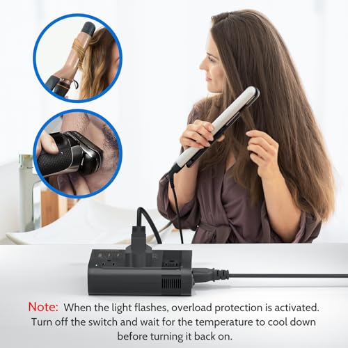DOACE 350W Voltage Converter US to Europe - 220V to 110V Converter for European Travel with QC+PD Chargers for Using Most U.S. Devices Abroad - Hair Straightener Shaver Toothbrush Camera Phone - Image 4