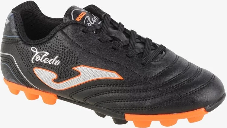 Joma Toledo Jr 2401 Negro Hard Ground Kids Black Football Shoes (Grass Ground) TOJS2401HG