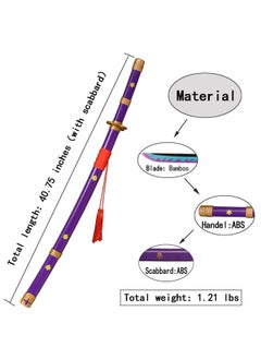Trunkin Trunkin 12 Years & More Katana For Cosplay Life Size Replica Wooden Toy Anime Accessory Toy Collectible | Wooden Sword (Rorono Zoro Yama Enma Purple)  - Image 4