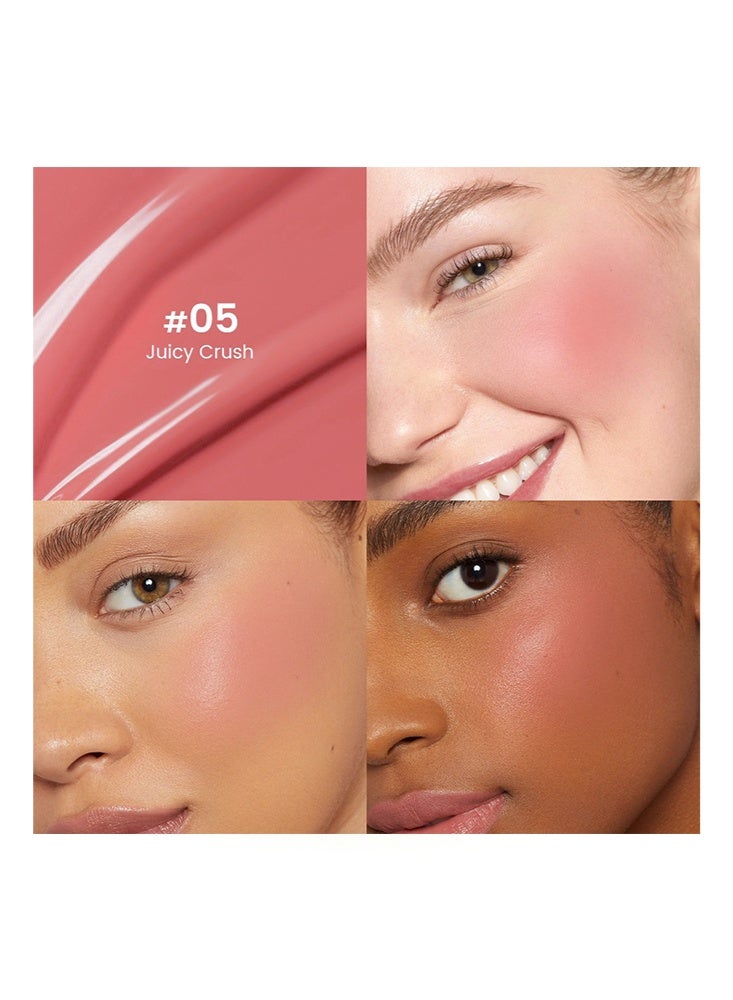 pudaier Cushion Blush -Easy to Blend, Lightweight, Hydrating Korean Makeup Cushion Blush for Dewy & Glowing Cheeks, Sunlit Peach #05 - Image 2
