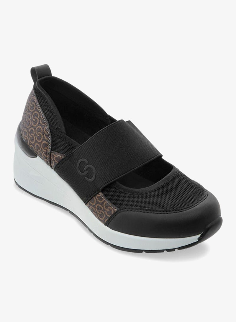 سيليست سنيكرز نسائي بنعل ويدج بطبعة شعار الماركة - Image 2