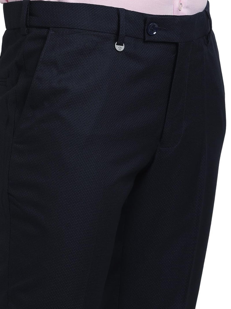 Turtle Men Poly Viscose Tailored Fit Dark Blue Three Piece Party Suits - Image 4