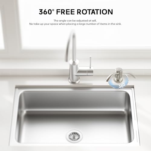 SAMODRA Built-in Kitchen Sink Soap Dispenser with Extension Tube Kit - Brushed Nickel Finish, Leak-Proof Design, No Top Refill Required (39" Tube) - Image 2