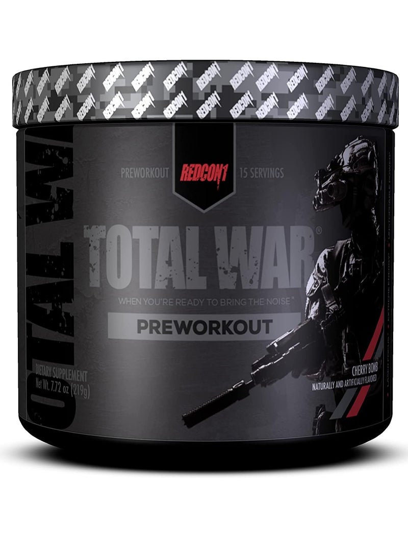 REDCON1 Total War Pre Workout Powder Preworkout for Men & Women Cherry Bomb, 7.72 oz 15 Servings - Image 1