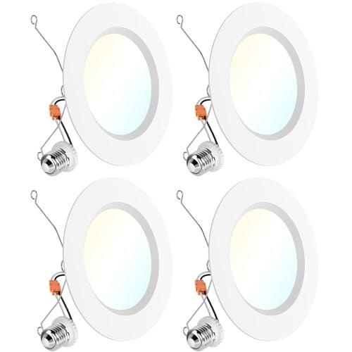 Sunco Lighting Sunco 6 Inch LED Recessed Light Retrofit, Can Lights for Ceiling, 1700 LM High Brightness, Selectable CCT 2700K/3000K/4000K/5000K/6000K, 17W=120W, Dimmable, Baffle Trim, Damp Rated UL 4 Pack. - Image 1