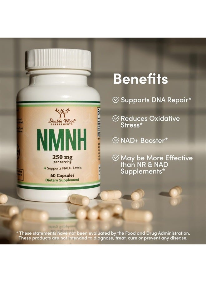 Double Wood Supplements NMNH (NMN Supplement Alternative) (Dihydronicotinamide Mononucleotide) 250mg Per Serving, 60 Count (30 Servings) NAD Supplement to Boost NAD+ Levels As We Age (Non-GMO, Gluten Free) by Double Wood - Image 5