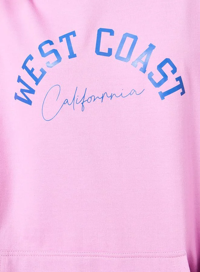 Styli Regular Fit Slogan Print Regular Length Hoodie