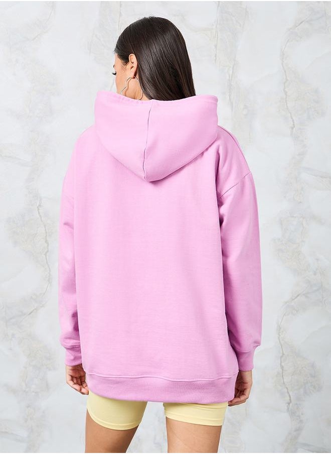 Styli - Regular Fit Slogan Print Regular Length Hoodie - Image 1