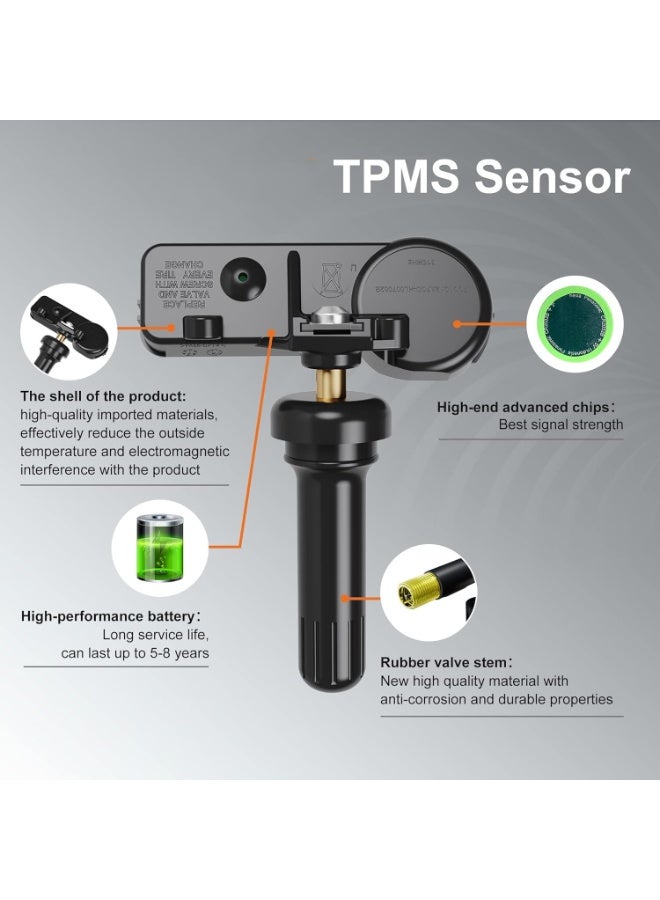 VIUAUAX TPMS Sensor 13586335 GM Tire Pressure Monitoring System Sensor 315MHZ Compatible with Buick Cadillac Chevy GMC Pontiac Saturn Set of Four (4)  - Image 5
