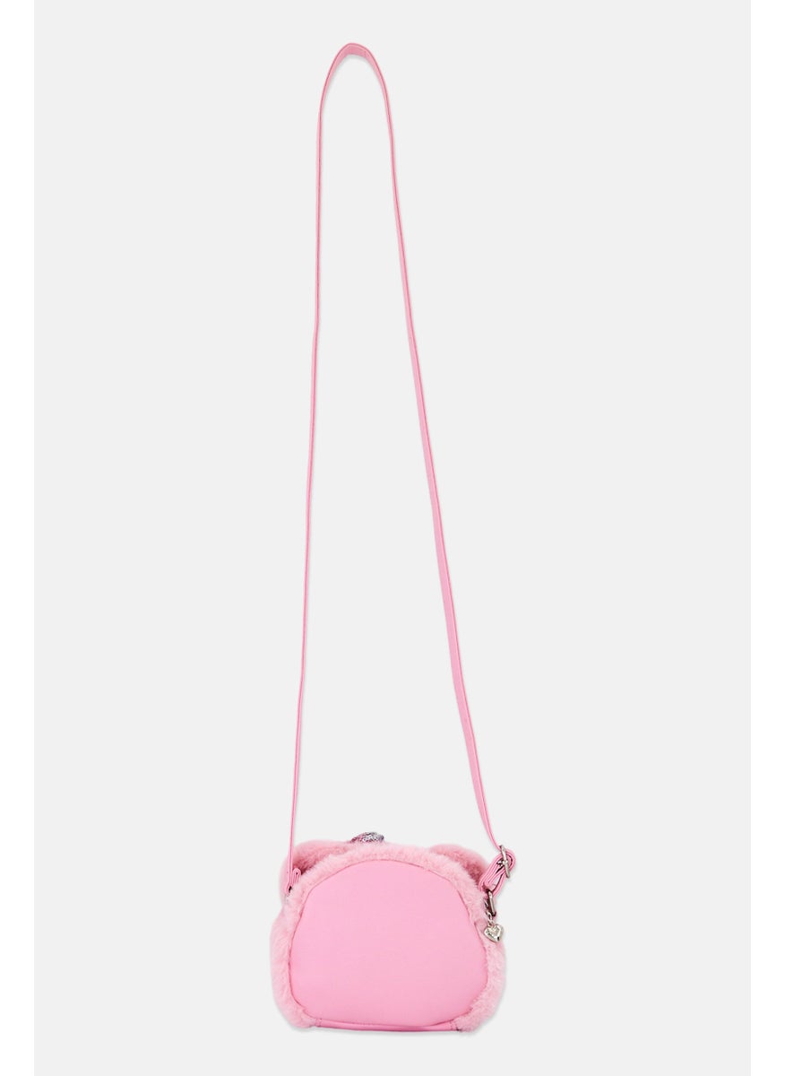 Miss Gwen's OMG Kids Girl Winny Faux Fur Cross Body Bag, Pink  - Image 2