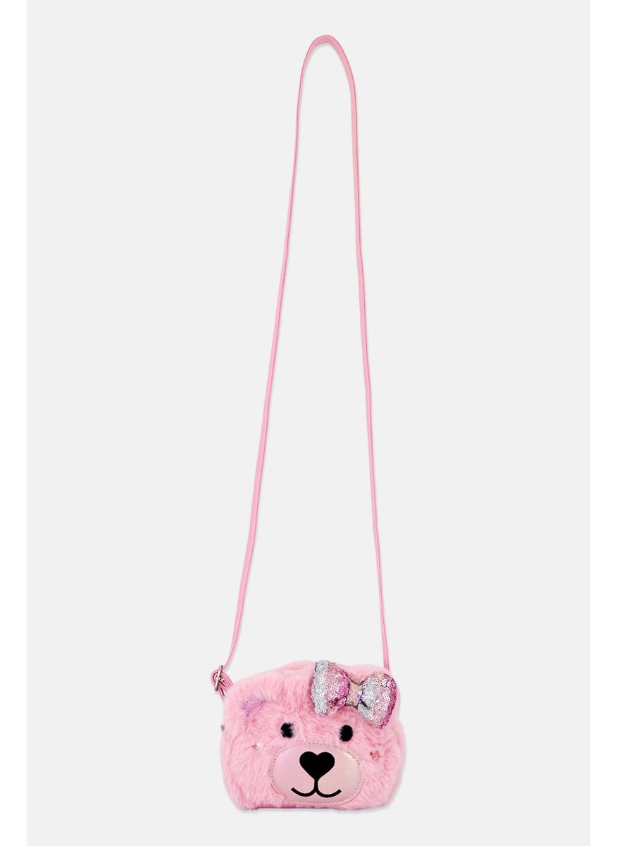 Miss Gwen's OMG Kids Girl Winny Faux Fur Cross Body Bag, Pink  - Image 1