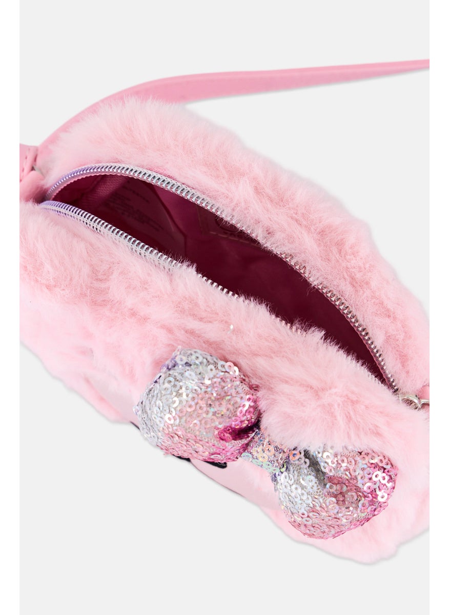 Miss Gwen's OMG Kids Girl Winny Faux Fur Cross Body Bag, Pink  - Image 3
