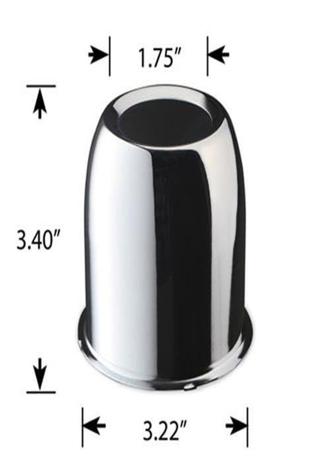 PPCovers 4 Push Through Chrome Wheel Center Caps for Trailer Wheel Rims 3.25" Center Bore - Image 2