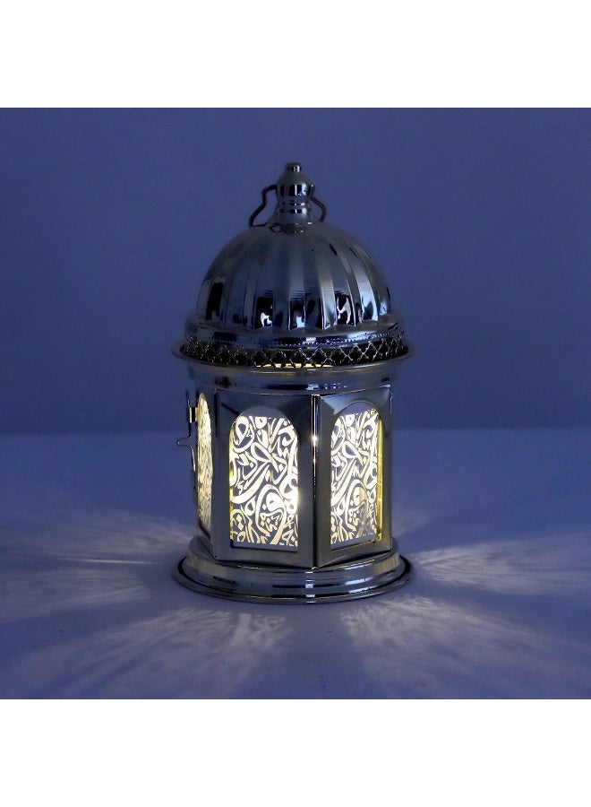 Baity A beautiful gold Ramadan lantern with LED lights and sound. - Image 1