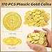 REGUICORP Plastic Gold Coins 110PCS Fake Coins for Pirate Play Toy Tokens Fake Gold Coins Bulks for Board Games Treasure Hunt Classroom Reward Adventure Theme Party Supplies - Image 4