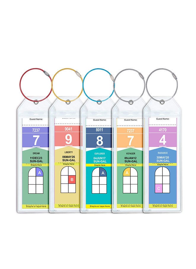 Generic 5 pcs Transparent Self-sealing Luggage Tag Soft Film Card Tag Cover Luggage Boarding Machine Card Cards  - Image 1
