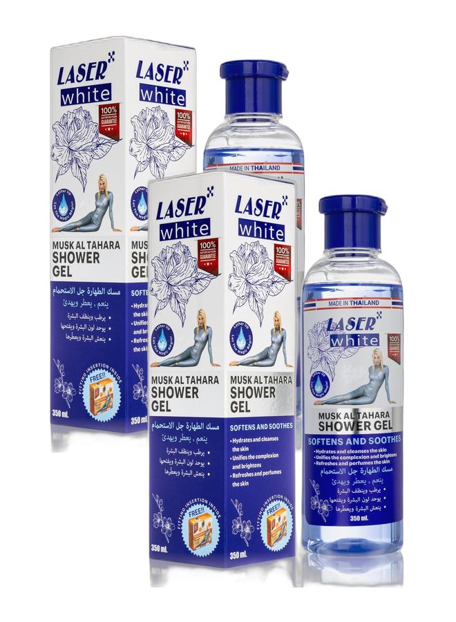 laser white Musk Al Tahara Shower Gel 350ml Bundle - Image 1