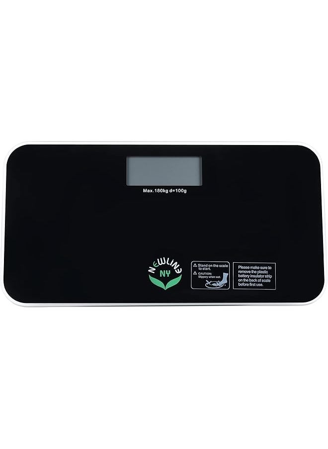 NEWLINE NY NewlineNY SBB0718M-NYBK Step-On Mini Travel Bathroom Scale, Cool Black  - Image 1