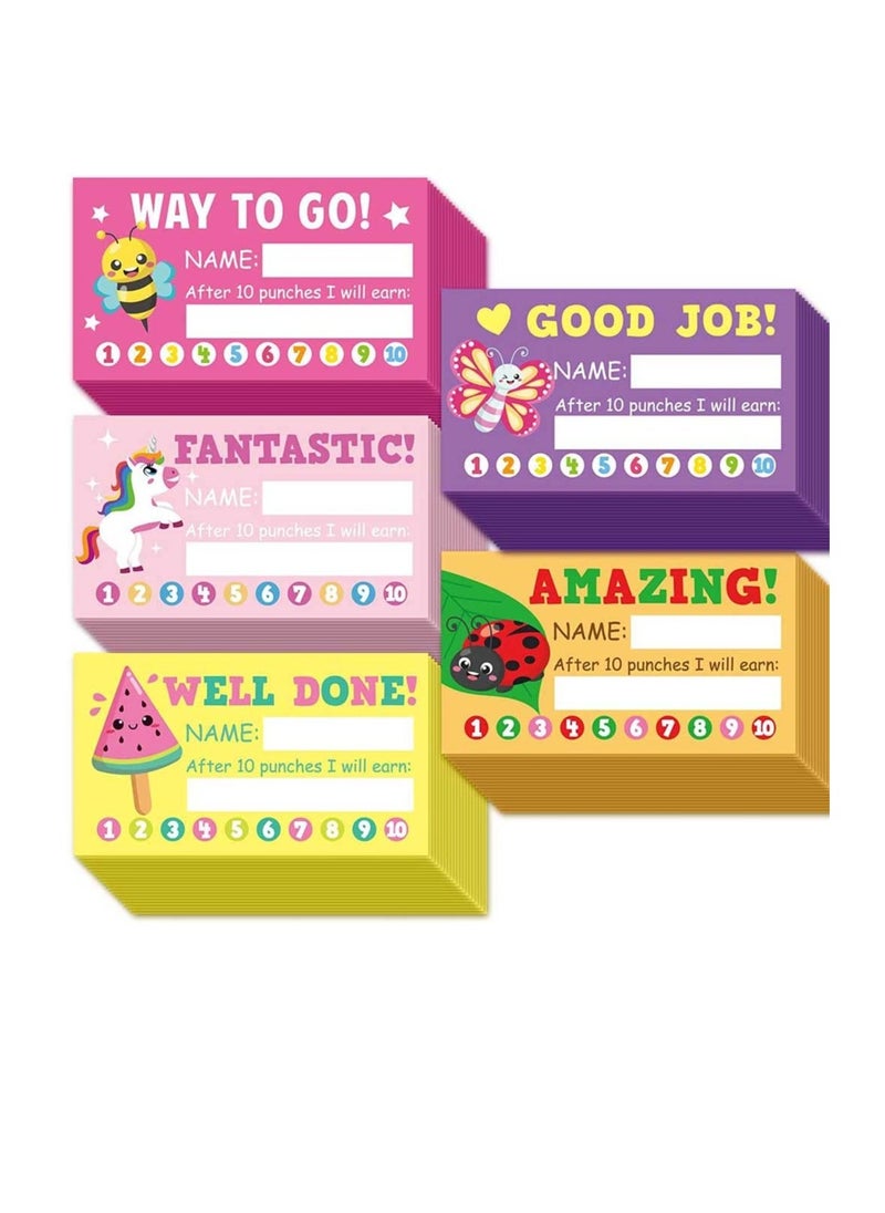 Student Behavior Incentive Punch Cards, Pack of 250 Reward Punch Cards - Incentive and Loyalty Cards for Business, Classroom, and Students - Student Awards, Teachers - 2 x 3 inches, 5 Styles - Image 1