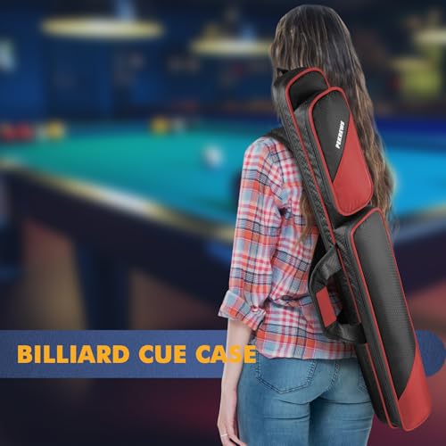 PEKREWS Pool Cue Case, Pool Stick Case 2x2 Holds 2 Sticks with 2 Accessory Zipper Pockets, Sturdy Polyester Pool Cue Carry Bag with Shoulder Strap Handle, Soft Billiard Cue Sling Bag for Men and Women - Image 4
