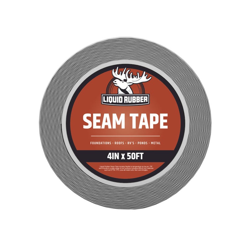 Liquid Rubber Peel and Stick Seam Tape - Fix Leaks, Repair and Restore Roof Joints and Tears, Bonds to EPDM, Metal, Tiles, Shingles, Wood, and Fiberglass Easy to Use, 4 Inch x 50 Foot Roll - Image 1