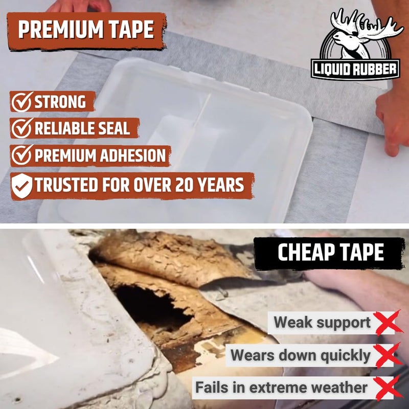 Liquid Rubber Peel and Stick Seam Tape - Fix Leaks, Repair and Restore Roof Joints and Tears, Bonds to EPDM, Metal, Tiles, Shingles, Wood, and Fiberglass Easy to Use, 4 Inch x 50 Foot Roll - Image 3