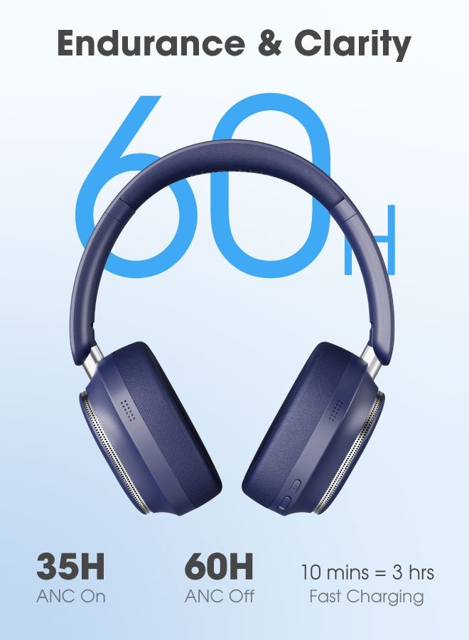 blupebble C90 Pulse Audio Hybrid Active Noise Cancelling Over-Ear Headphones – Wireless Bluetooth 5.4, 40mm Drivers, Deep Bass Stereo, 60H Playtime, Transparency Mode, Siri & Google Assistant, Low Latency, 4-Mic Calls, Fast Charge USB-C, Foldable ANC Headset - Image 4