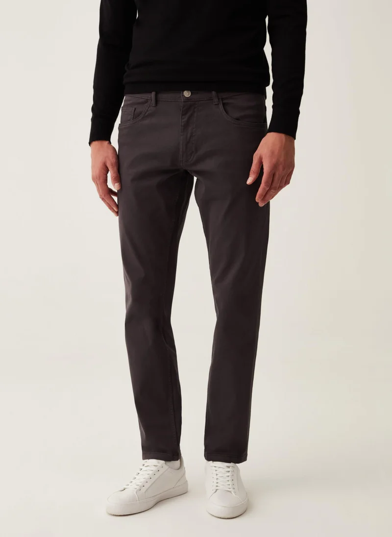 Ovs Solid colour trousers with five pockets