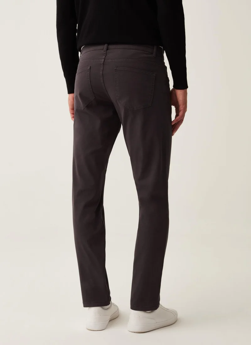 Ovs Solid colour trousers with five pockets