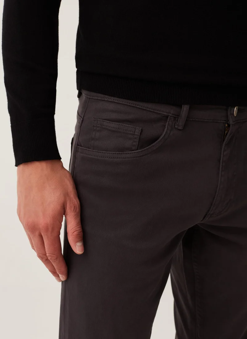 Ovs Solid colour trousers with five pockets