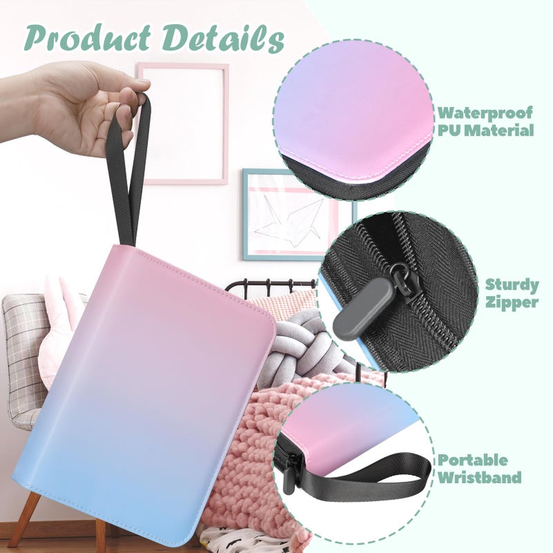 Winsing Card Binder 4 Pocket, 400 Pockets Card Holder Compatible with Game Cards Gift for Girls, Trading Card Binder Album Case Book Storage For Photocards, Small,Pink - Image 2