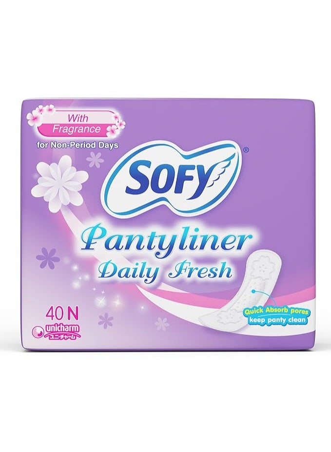 Sofy Daily Fresh |For Women |Pantyliners | 40 liners | Prevents Spotting | Feel Clean, Dry & Hygienic | Ultra Thin - Image 1