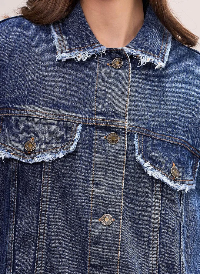 SASSAFRAS Denim Jacket for Women - Oversized Fit