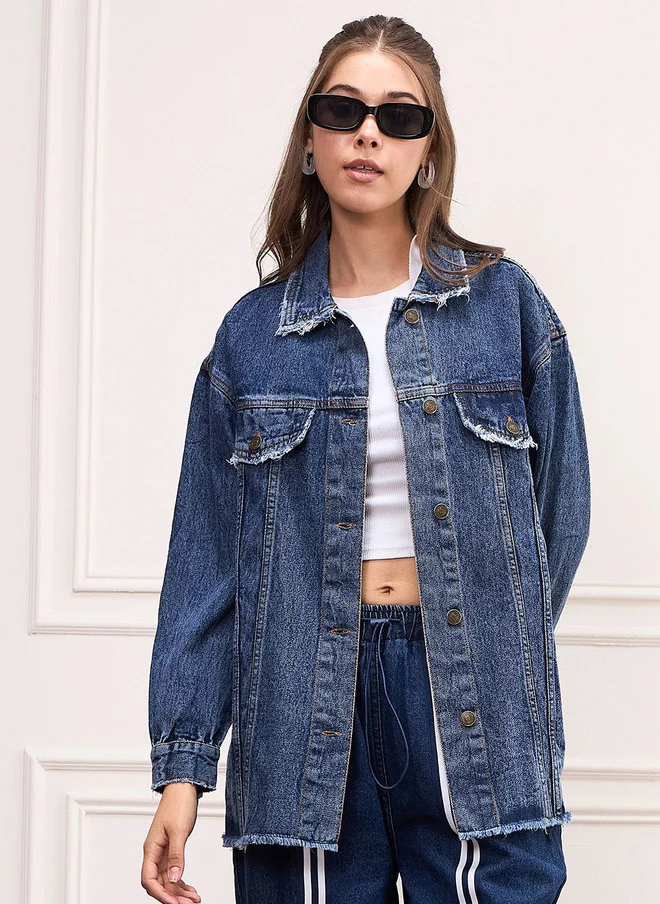 SASSAFRAS Denim Jacket for Women - Oversized Fit