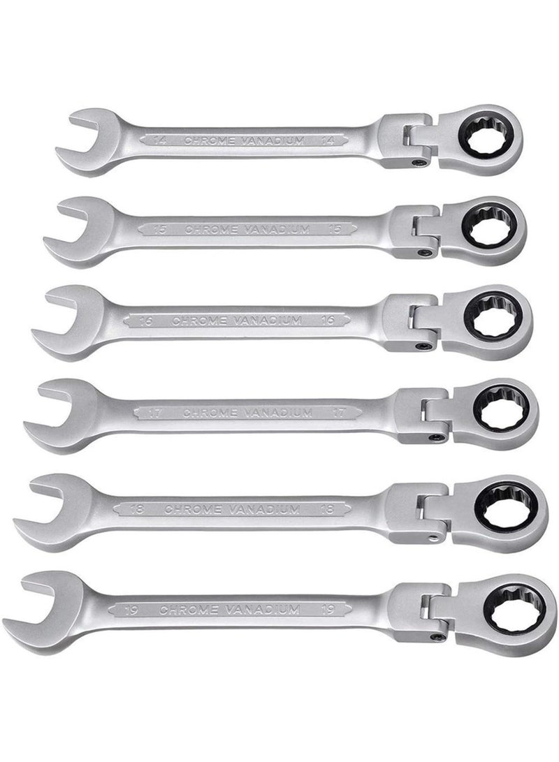 GGOOT Hardware Tool Ratcheting Wrench Car Repair Flexible Head Key Ratchet Spanners Set Combination Tool Set Universal Wrench (Color : 7PCS)  - Image 4