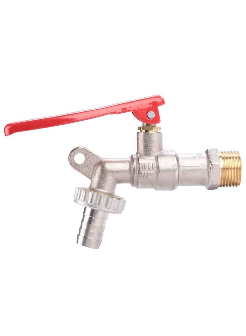 إكسفور Home Water Tap, Brass Thread Water Supply Manual Tap Lockable Faucet Home Outdoor Garden Tool Durable Bibcock Outside Garden Tap, 1/2 Inch - Image 4