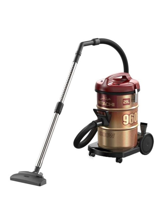 هيتاشي مكنسة كهربائية مزودة بعلبة تخزين بقوة 2200 وات 21 L 2200 W CV-960F SS220 أحمر برغندي - Image 1
