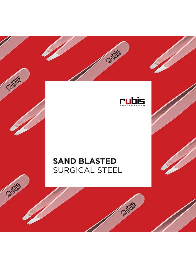 Rubis Classic Stainless Steel Slanted Tweezers For Precise Eyebrows And Hair Removal 1K108 Pink Rubis Switzerland Swiss Made World Renowned Precision - Image 4