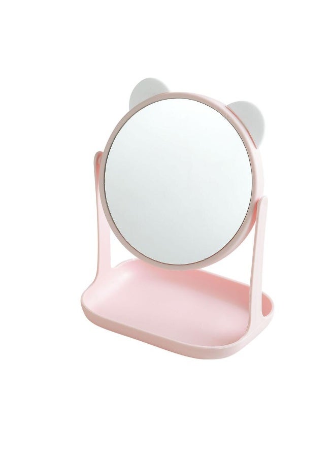 مرآة مكبّرة بتصميم أذنين قطه لطيف مع قاعدة تخزين - Image 2