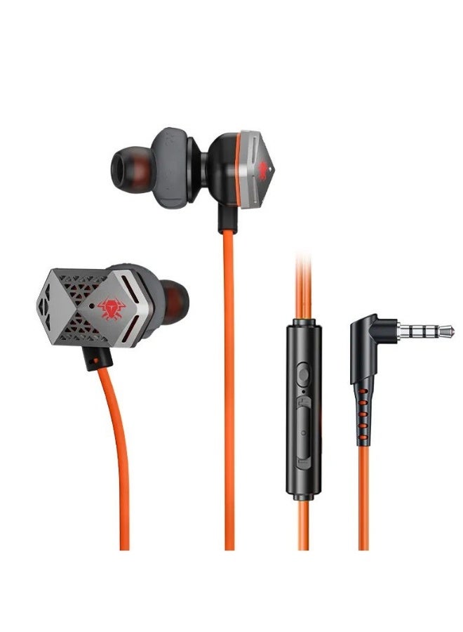 Plextone M416 In-Ear Gaming Headphones with Acoustic Drivers, Built-in Microphone, Volume Control, 3.5mm to Type-C Cable Included, Orange - Image 2