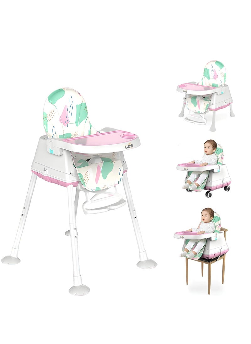 Generic - Baby high chair – for your child’s comfort and safety! Featuring a comfortable padded seat, practical food tray, and wheels for easy mobility. The attractive design adds a touch of style, ideal for children from 6 to 36 months, so your little one can enjoy a safe and delightful mealtime experience every day - Image 1