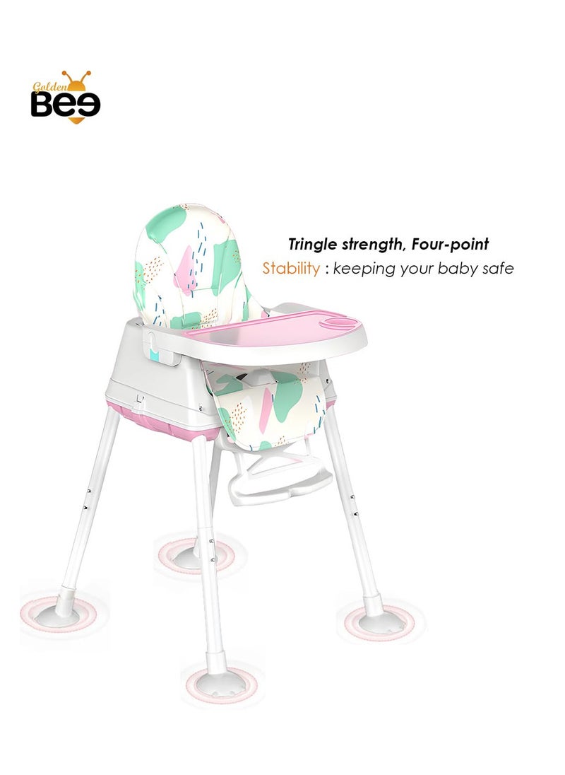 Generic - Baby high chair – for your child’s comfort and safety! Featuring a comfortable padded seat, practical food tray, and wheels for easy mobility. The attractive design adds a touch of style, ideal for children from 6 to 36 months, so your little one can enjoy a safe and delightful mealtime experience every day - Image 1