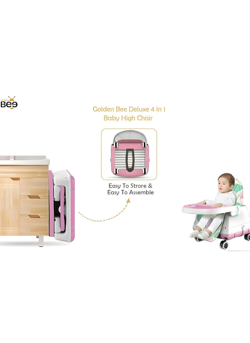 Generic - Baby high chair – for your child’s comfort and safety! Featuring a comfortable padded seat, practical food tray, and wheels for easy mobility. The attractive design adds a touch of style, ideal for children from 6 to 36 months, so your little one can enjoy a safe and delightful mealtime experience every day - Image 1