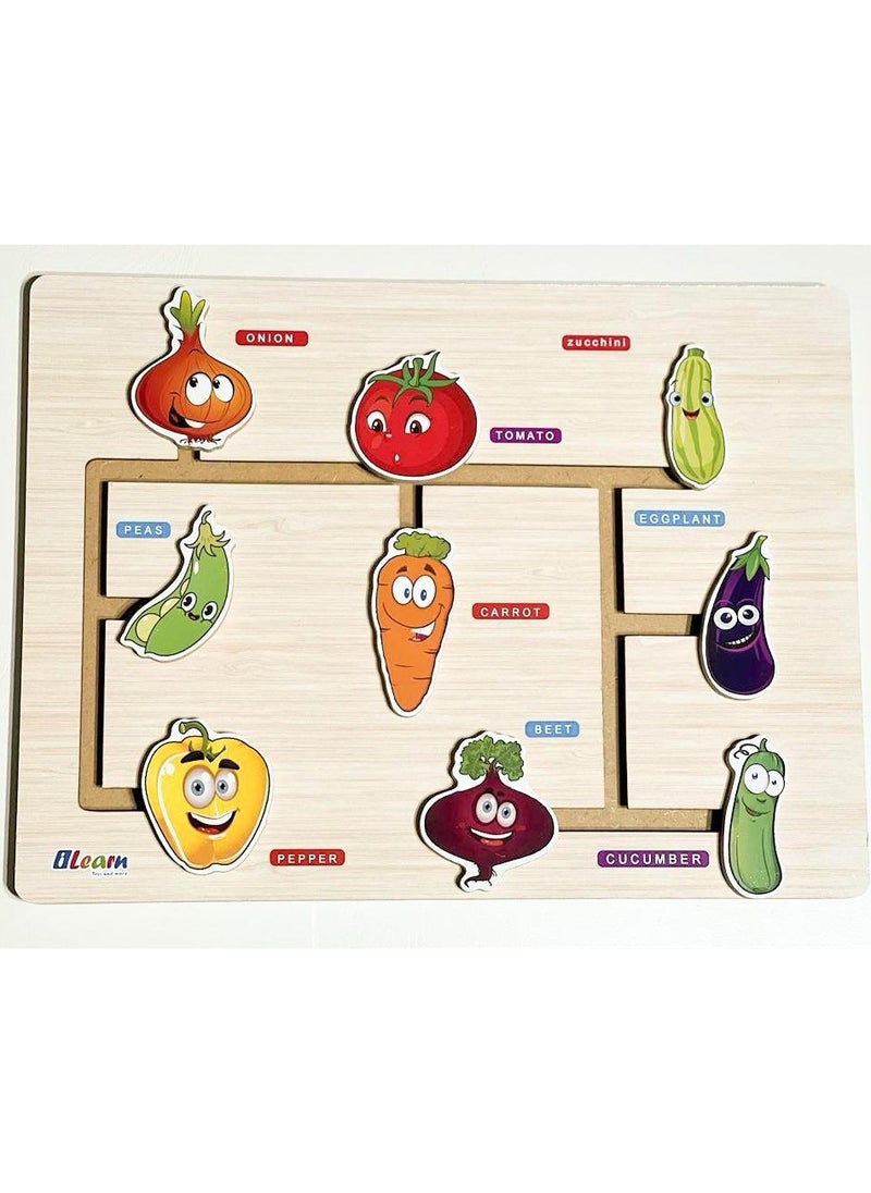 iLearn Vegetables Woodden Maze 