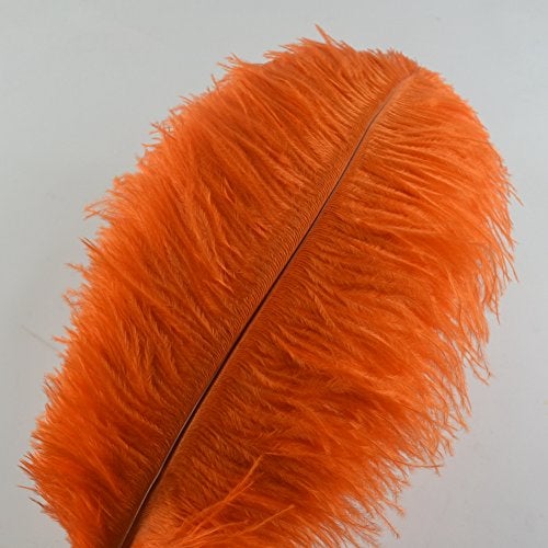 Sowder 10pcs Ostrich Feathers 12-14inch(30-35cm) for Home Wedding Decoration(Orange) - Image 2