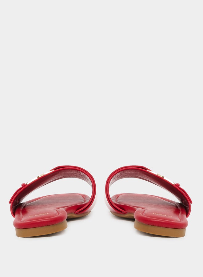 Styli Patent Design Buckle Detail Flat Sandals - Image 4