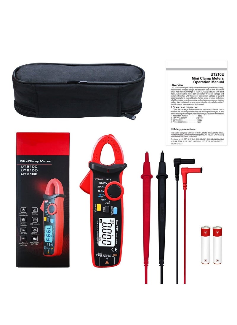 Generic - UT210e Digital Clamp Meter AC DC Amp Meter Clamp Multimeter True RMS 2000 Counts Voltmeter Continuity Tester Capacitor HVAC Tool Multi Tester - Image 1