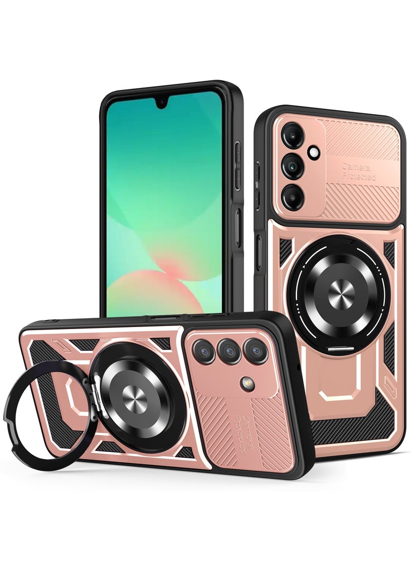 Case Cover Shock Resistant Protect Camera TPU + PC Compatible with Samsung Galaxy A26 (Rose Gold)