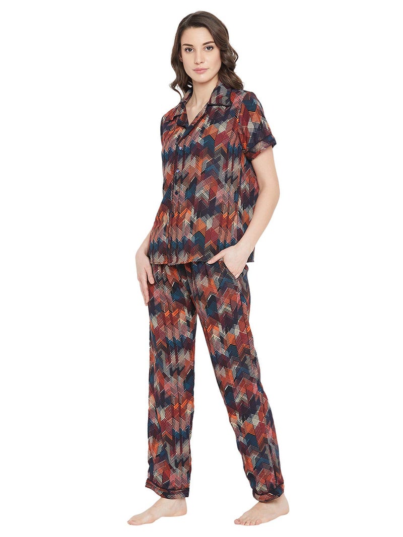 Clovia Women's Cotton Casual Regular Pajama Set (LS0385P13M_Black_M) - Image 4
