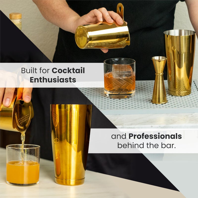 A Bar Above Professional Boston Shakers Set  18Oz Weighted & Unweighted Cocktail Shaker Set For Bartenders  Pro Bar Shaker  Made From Premium Stainless Steel 304  Essential Bars Tools For Drink Making - Image 2